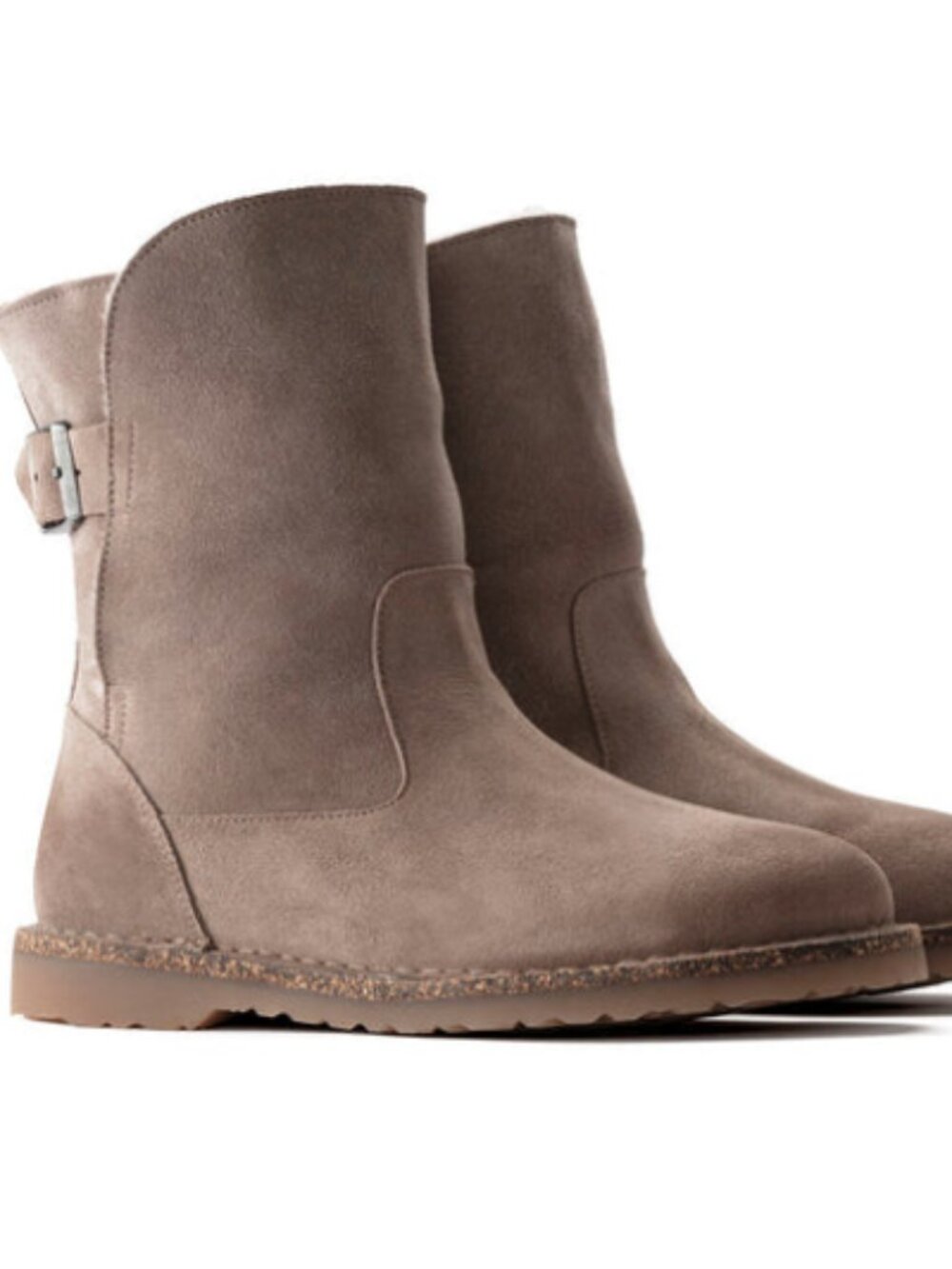 Birkenstock Uppsala Shearling Suede Gray Taupe Boot